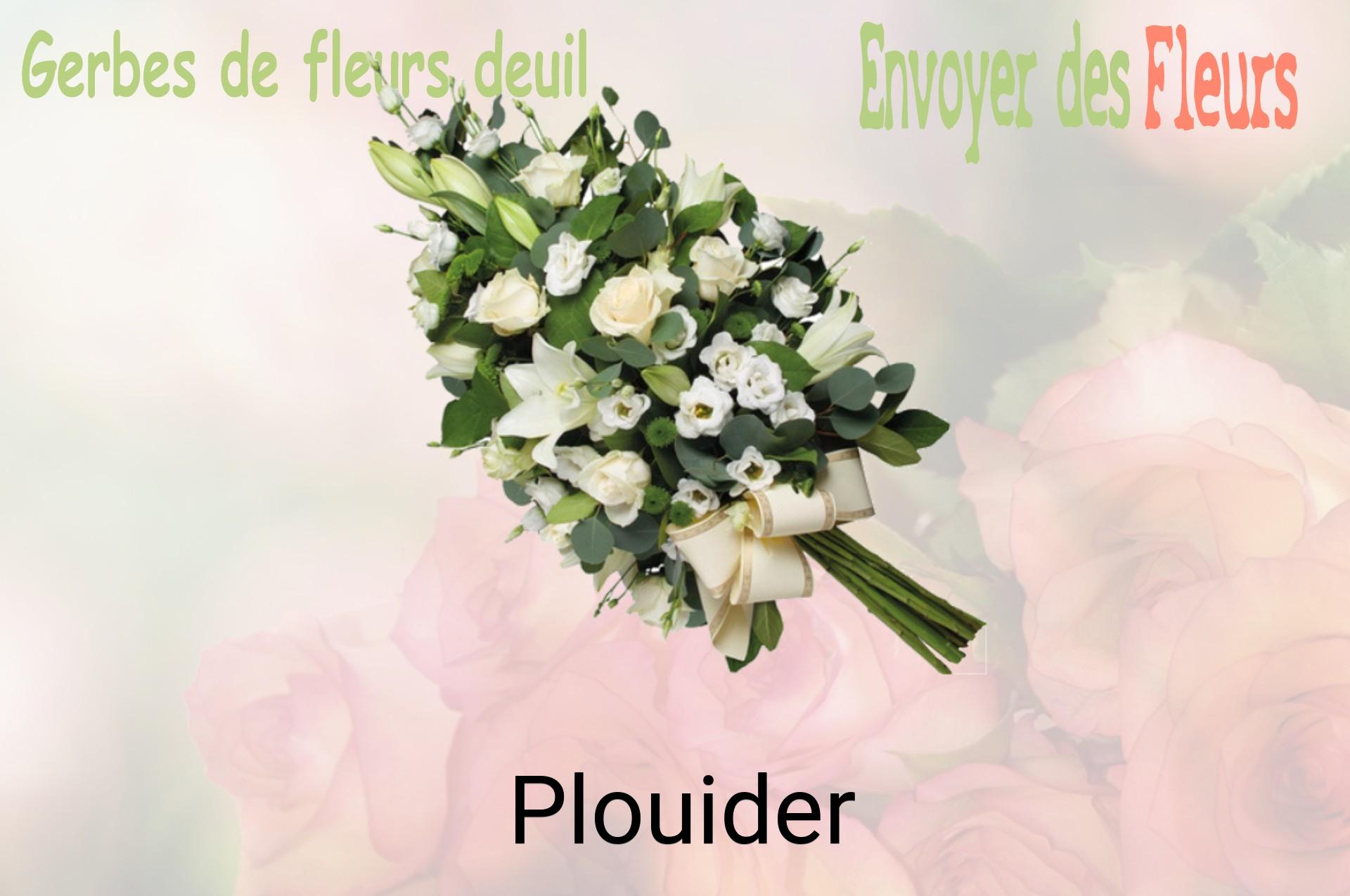 Gerbe de fleurs de deuil livrée à Plouider